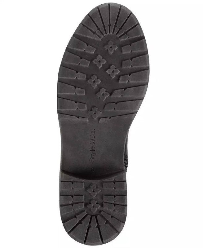 Style & Co Terryy Riding Boots 7.5M Black Tall Round Toe Zip NIB msrp$99.90