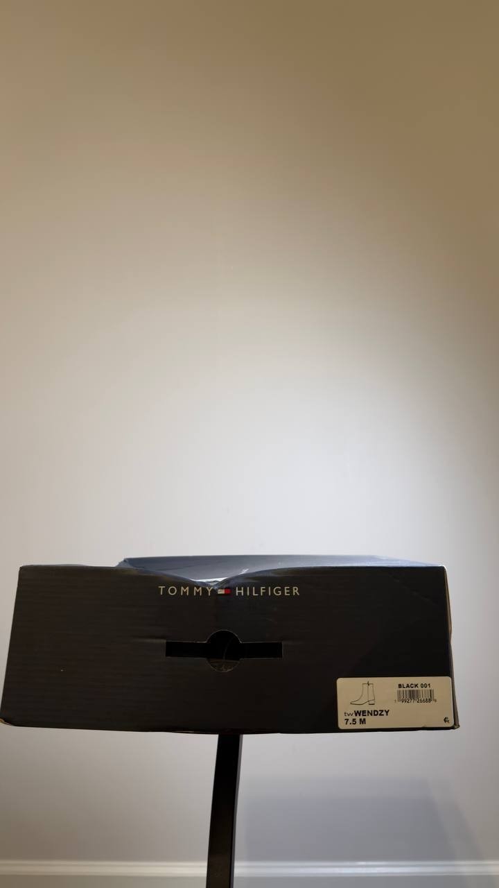 Tommy Hilfiger Block Heel Boots Black 7.5 M New $129.00