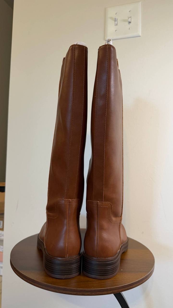 DV Dolce Vita Jernie Boots 10M Tan Smooth Riding Round Toe NIB msrp$99