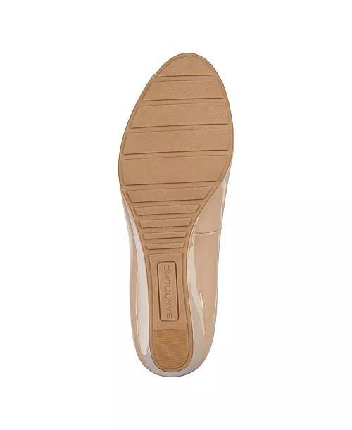 Bandolino Candra Peep Toe Low Wedge Dress Pumps Light Natural 9.5M NWB $79