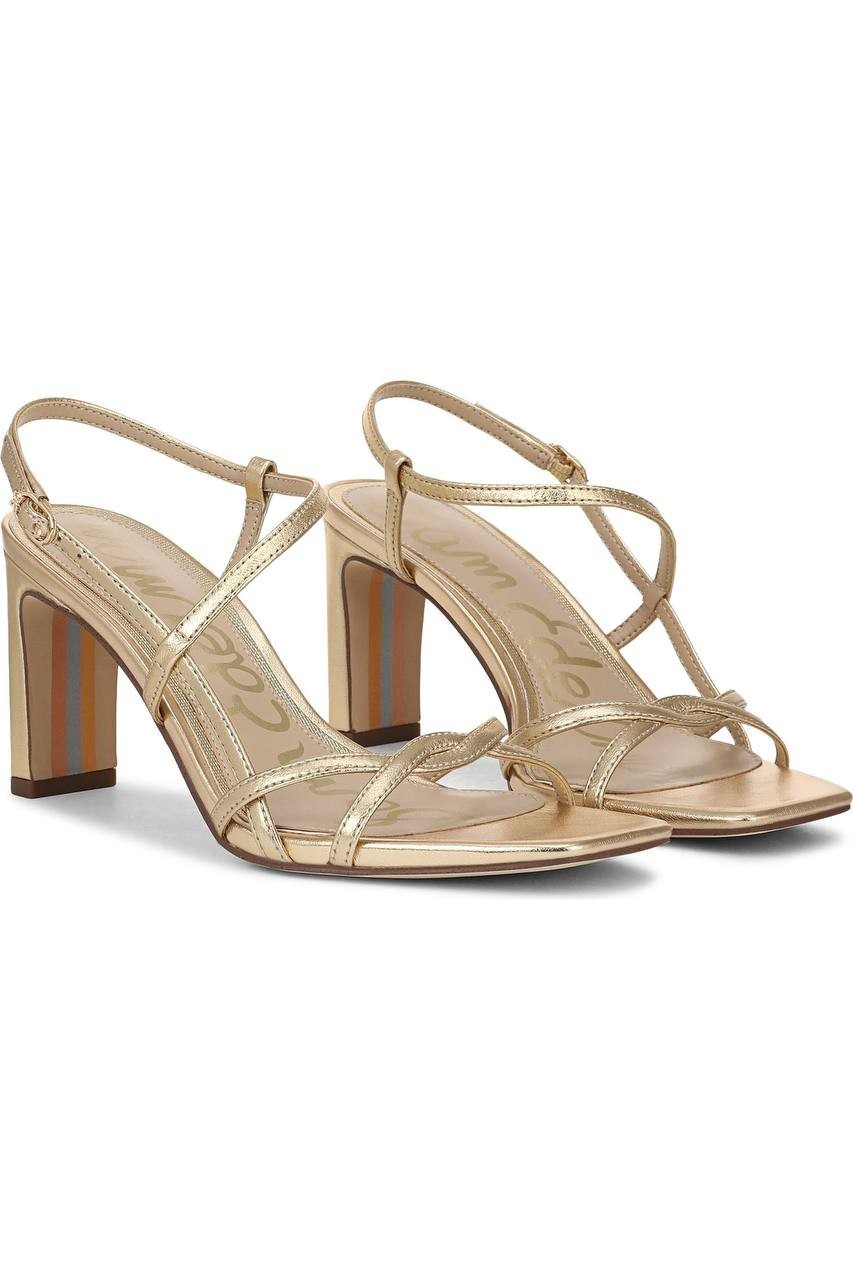 Sam Edelman Slingback Sandals Amber Gold 6.5 M Pre-Owned $140.00