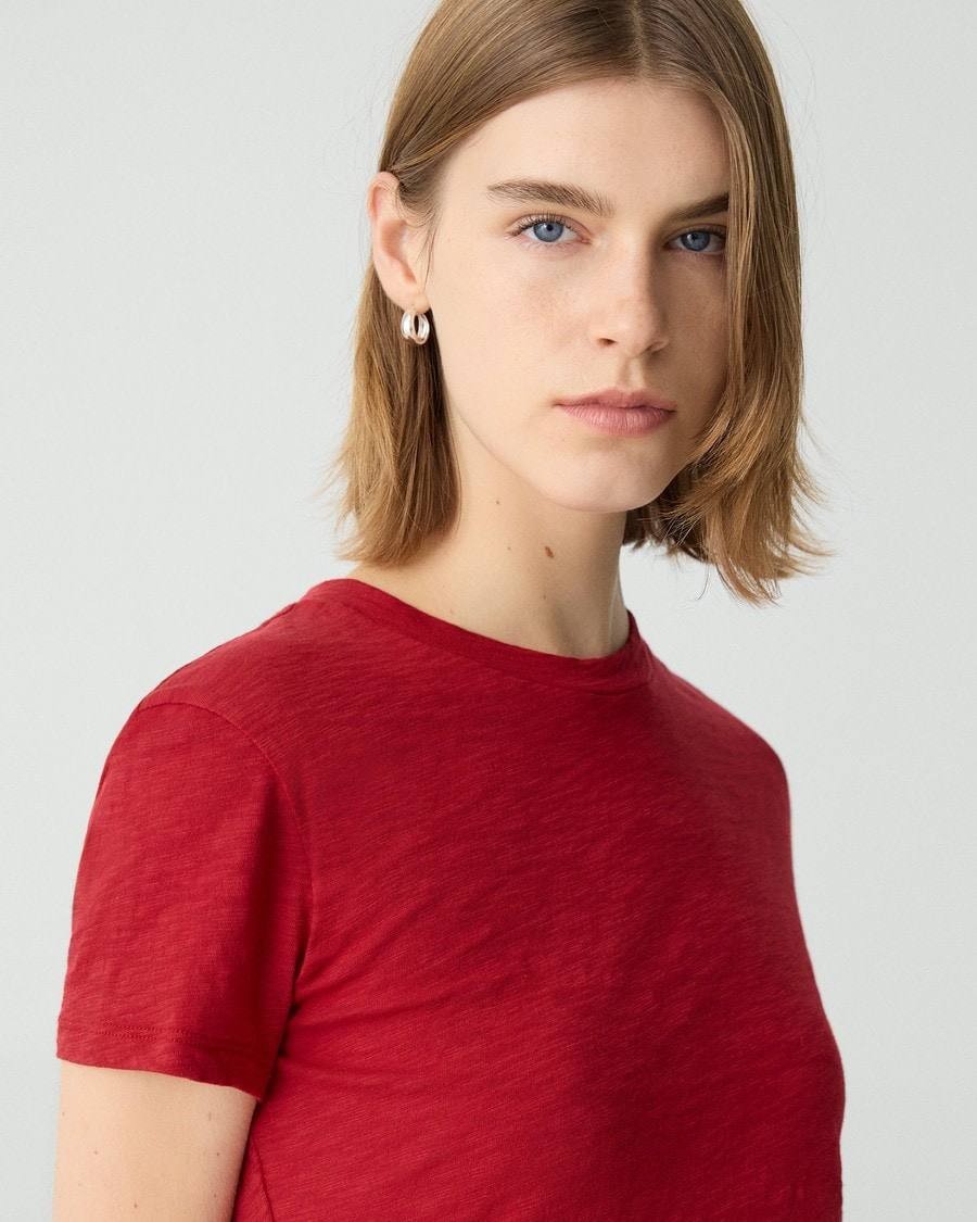 Theory Tiny Tee Organic Slub Cotton Cherry S NWT $75