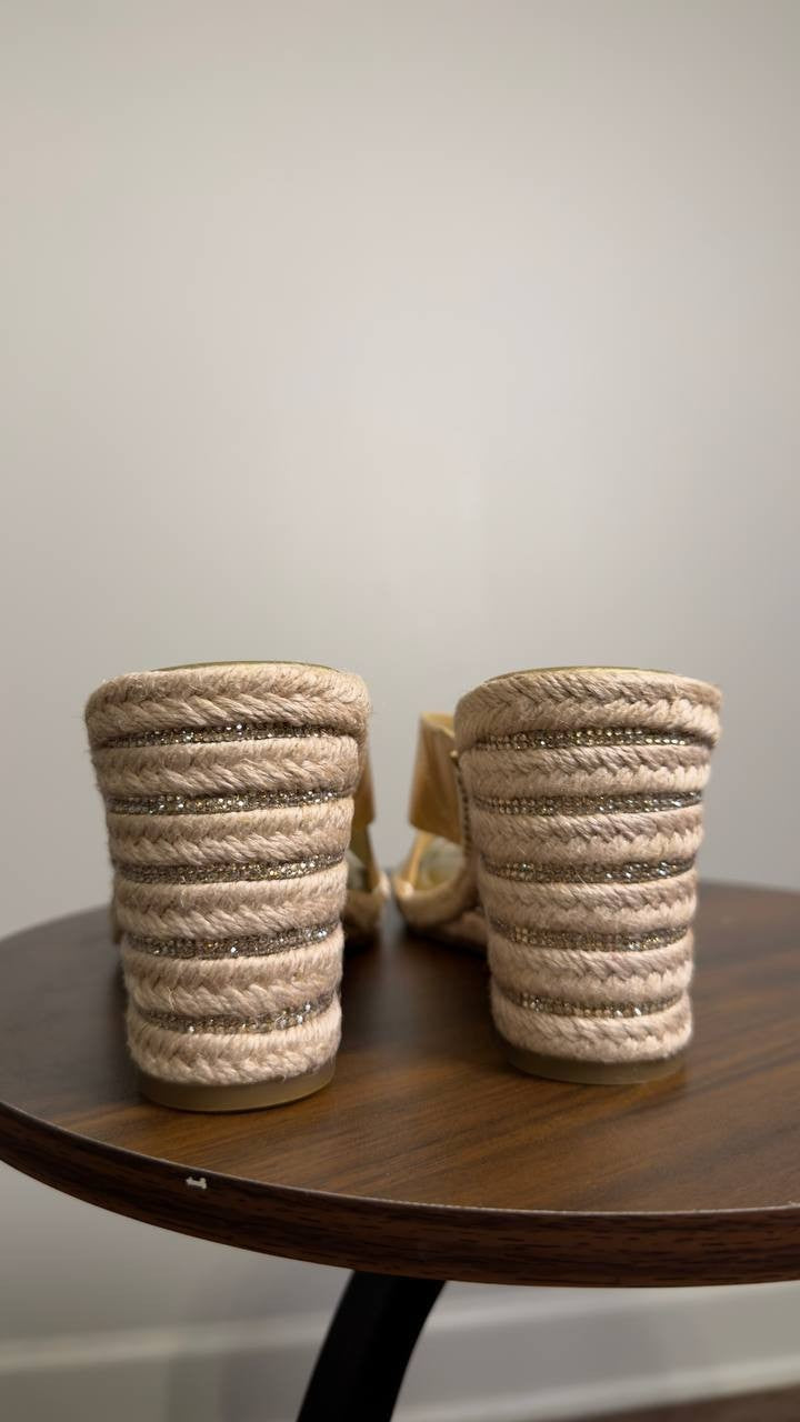 Michael  Michael  Kors  Wedge  Sandals  Pale  Gold  6.5  M  New  $139.50