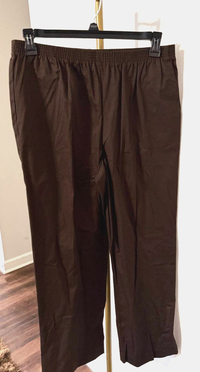 Alfred Dunner Classics Twill Pants Chocolate Size 14 NWT Comfort Fit msrp$44.50