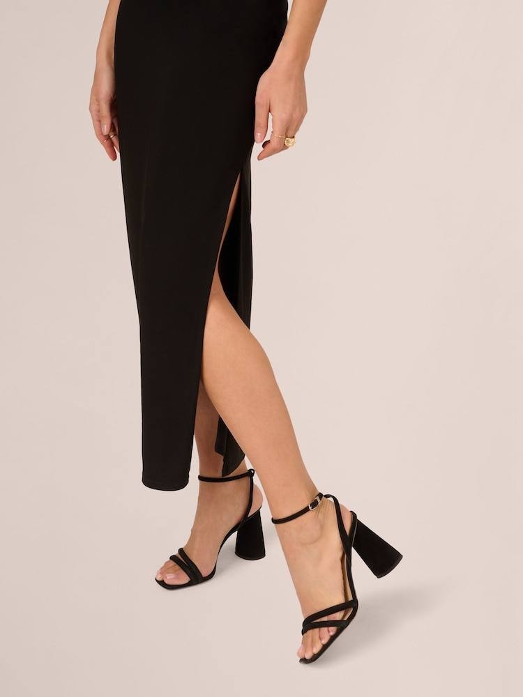 Adrianna Papell Matte Jersey Long Black Dress – Size 6 – NWT – $229