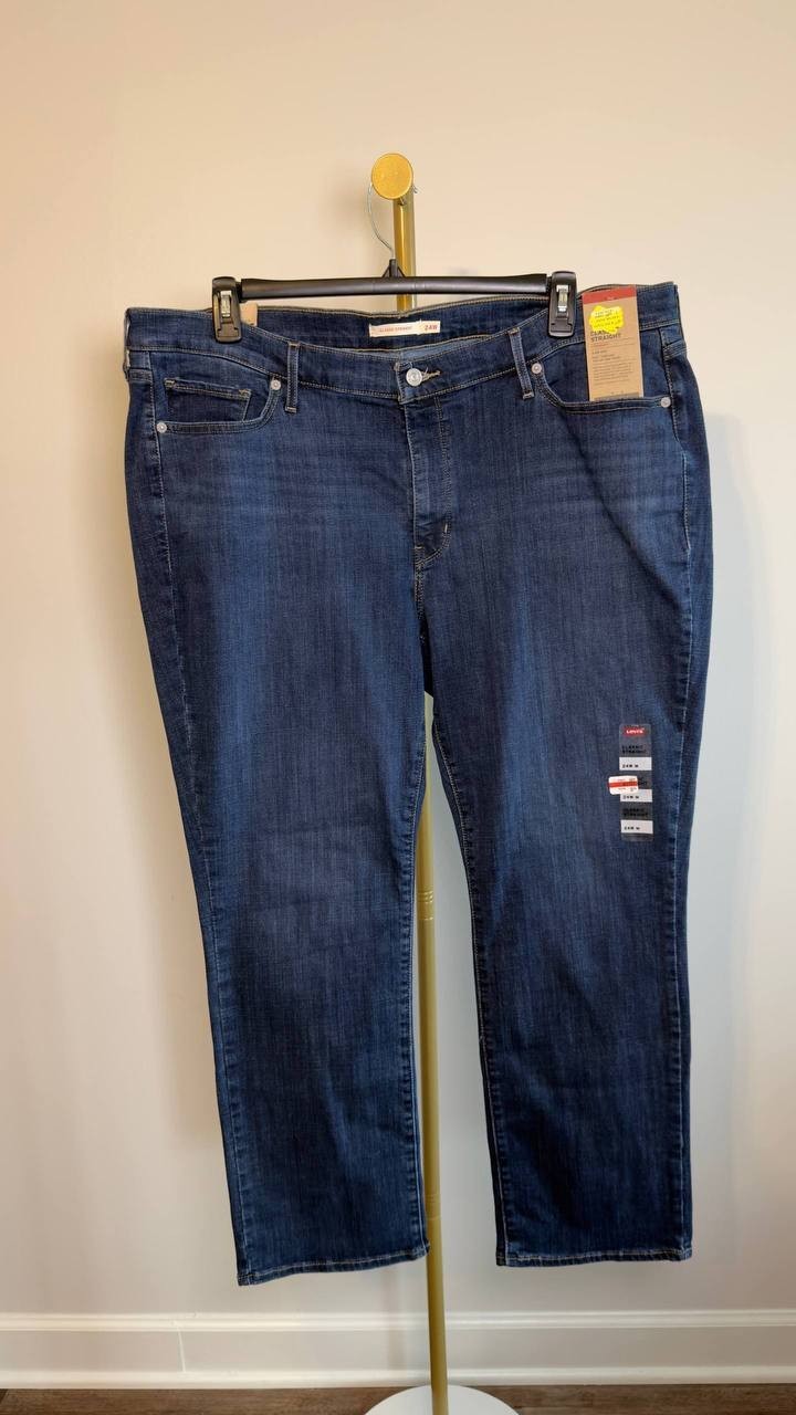 Levi’s Classic Straight Jeans Plus Size Blue 24W NWT $59.50