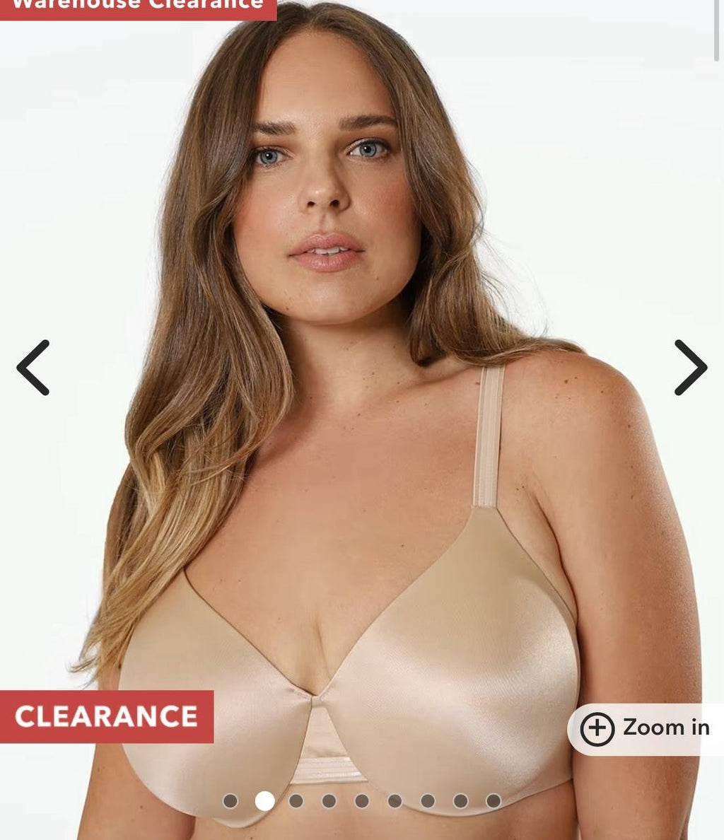 Bali Women’s Satin Tracings Minimizer Bra 36C Beige Nude Comfort Revolution