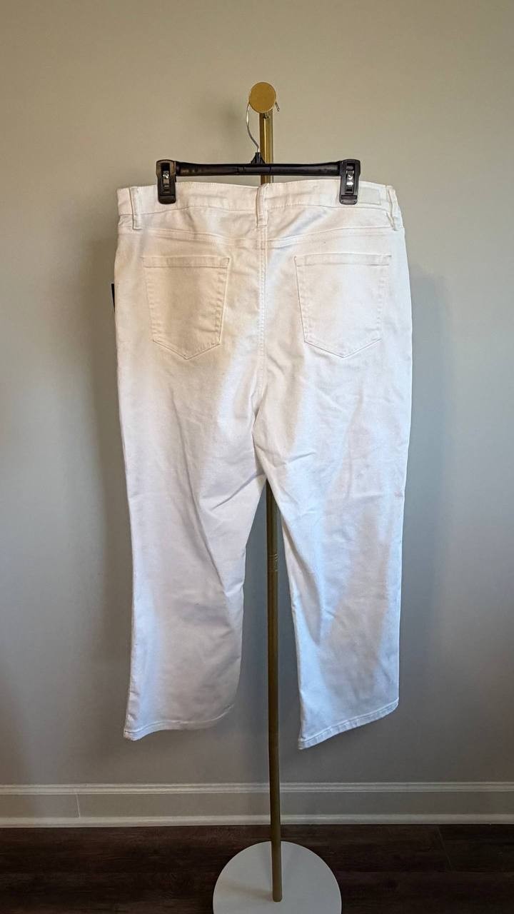 Jones New York Lexington High Waist Crop Jeans Soft White 16 NWT $79.50