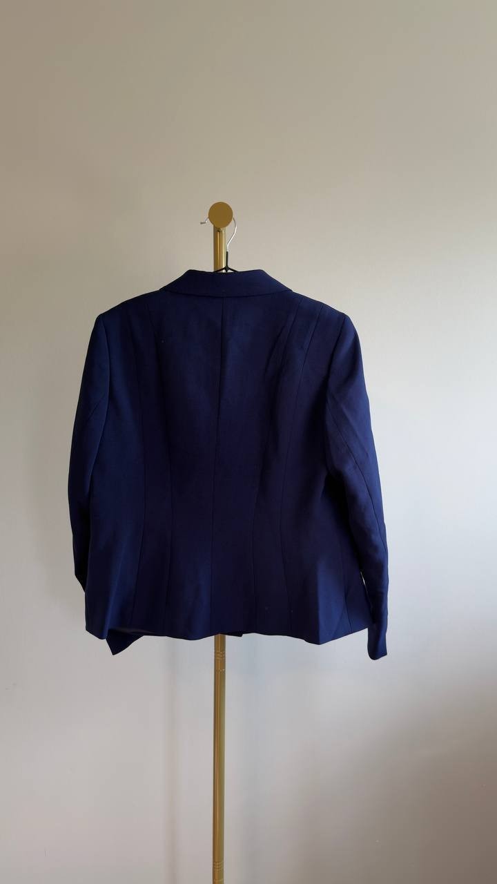 Kasper Stretch Crepe One-Button Blazer Navy Size 10P NWT $99