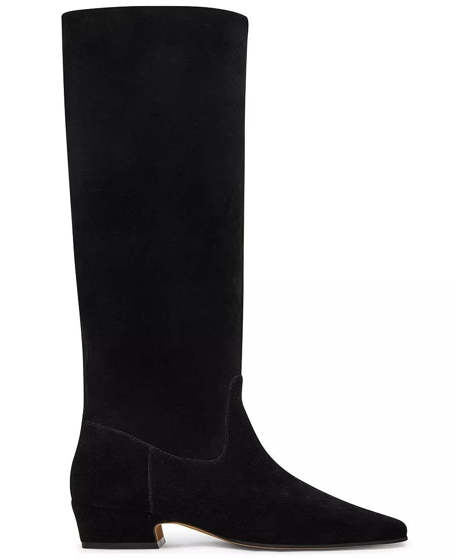 Steve Madden Dantelle Boots 11 Black Suede Knee‑High Square Toe NIB msrp$179