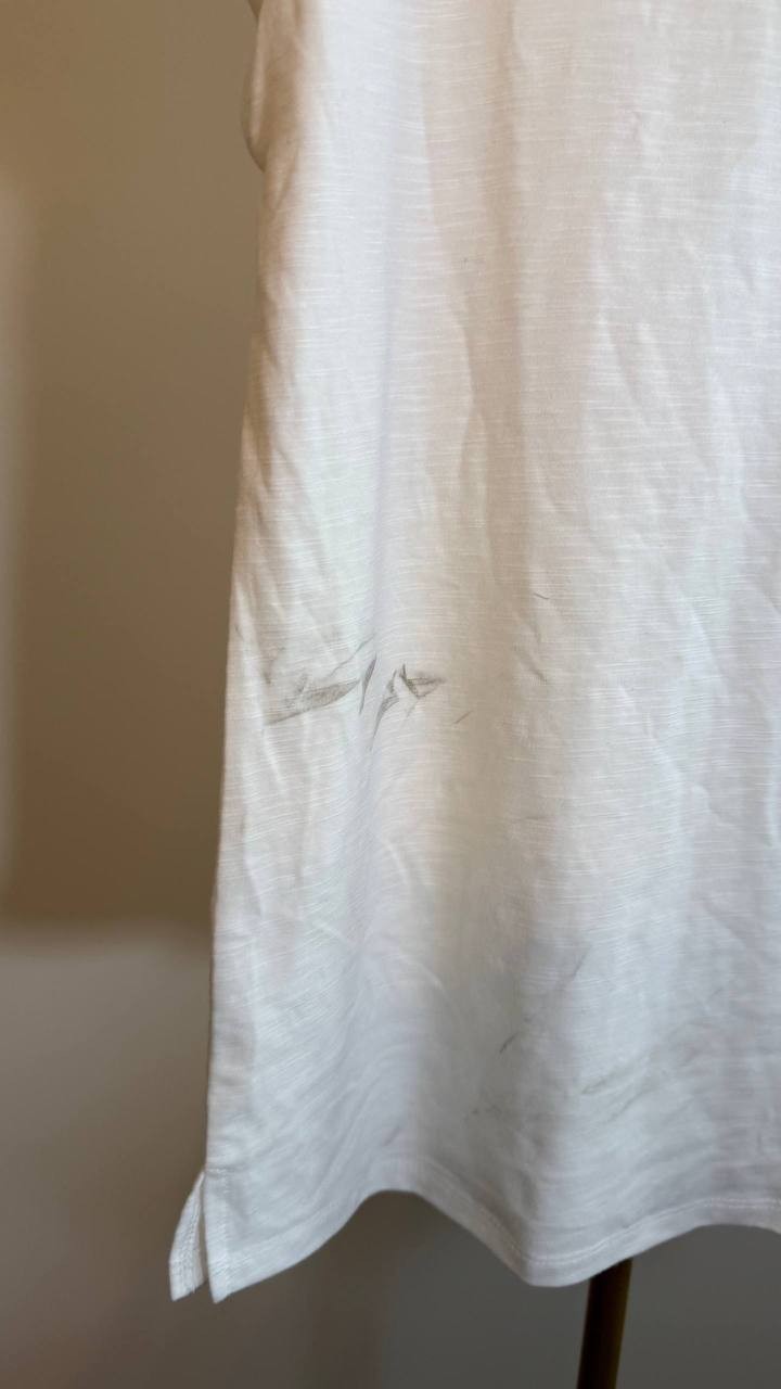 Jones New York Dolman Top Inset Lace White Crew Neck Size M NWT$69 needs washing