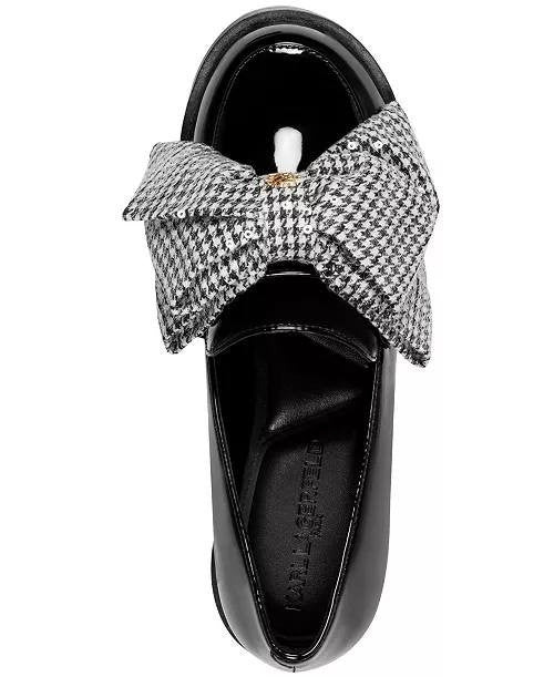 Karl Lagerfeld Slip-On Loafers Black/White Leather Size 11 New in Box $169