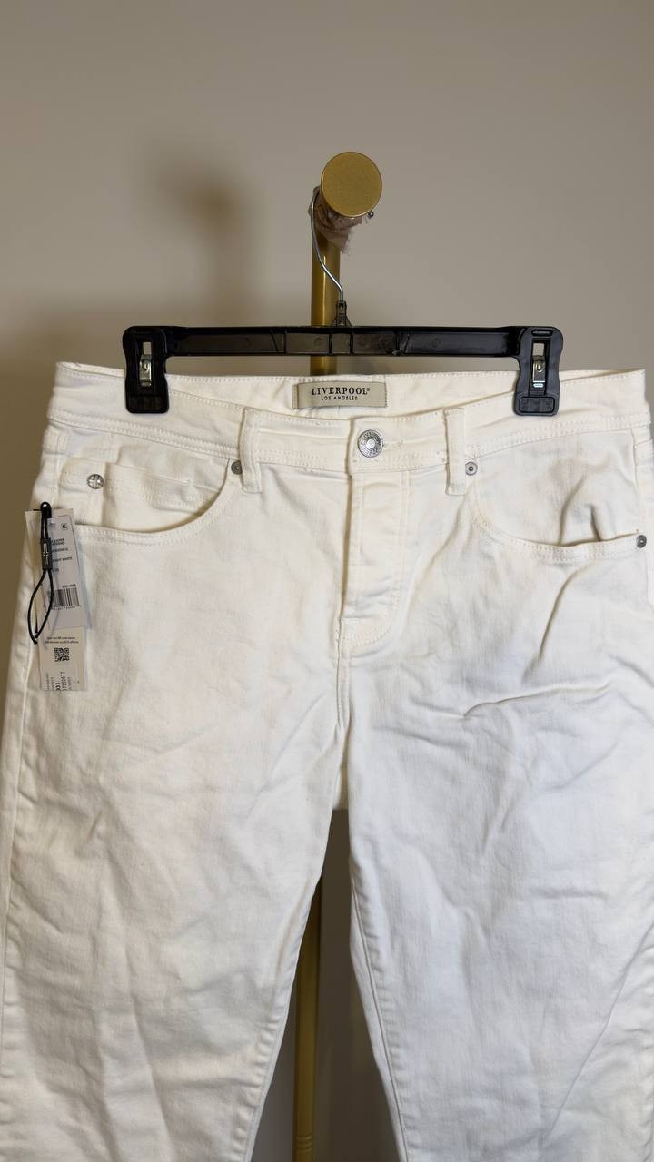 Liverpool Los Angeles Women’s Rolled‑Cuff Jeans Bright White 10 NWT $109