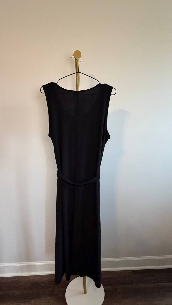 NY Collection Petite Sleeveless Ankle-Length Dress Black PL NWT $119