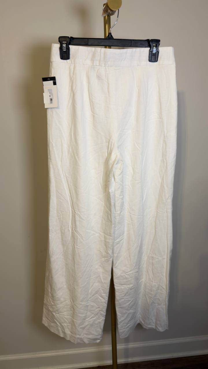 Tahari ASL High‑Waist Wide Leg Pants Ivory 4 NWT $99
