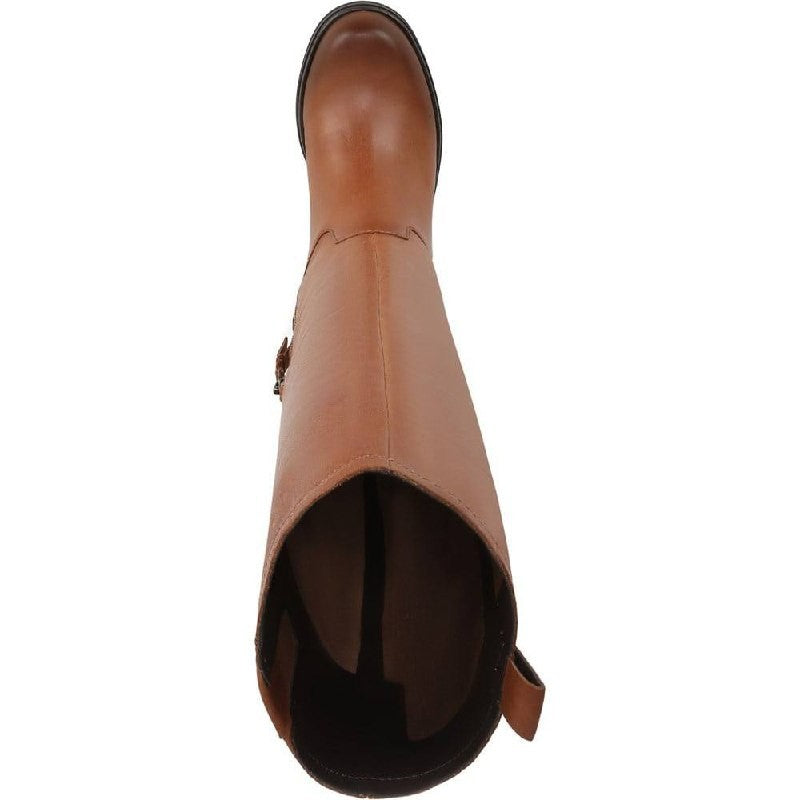 Naturalizer Ontime Boots 7W English Tea Leather Wide‑Calf NIB msrp$274.99