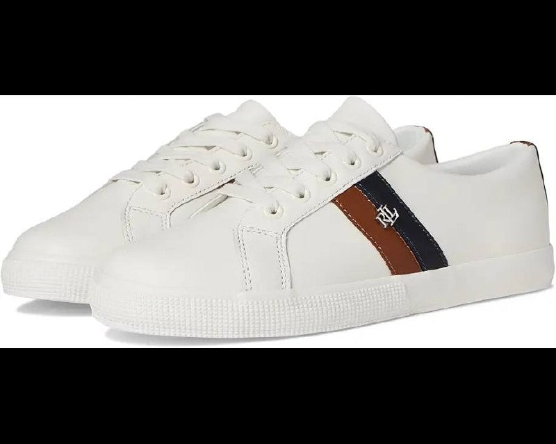 Lauren Ralph Lauren Janson II Sneakers 9B White Leather Lace‑Up NIB msrp$115
