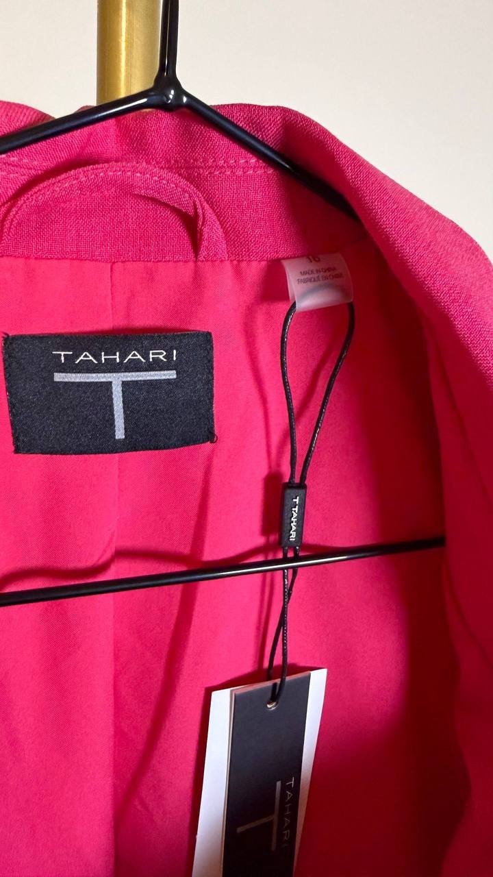 Tahari Women’s Single‑Button Blazer Pink Fuchsia Size 16 $148 NWT