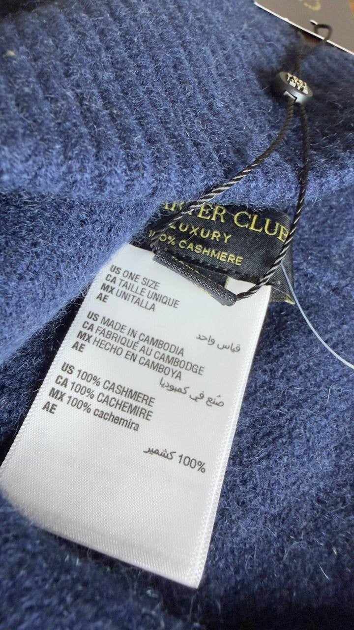 Charter Club Women’s 100% Cashmere Beanie Admiral Navy One Size NWT $79.50