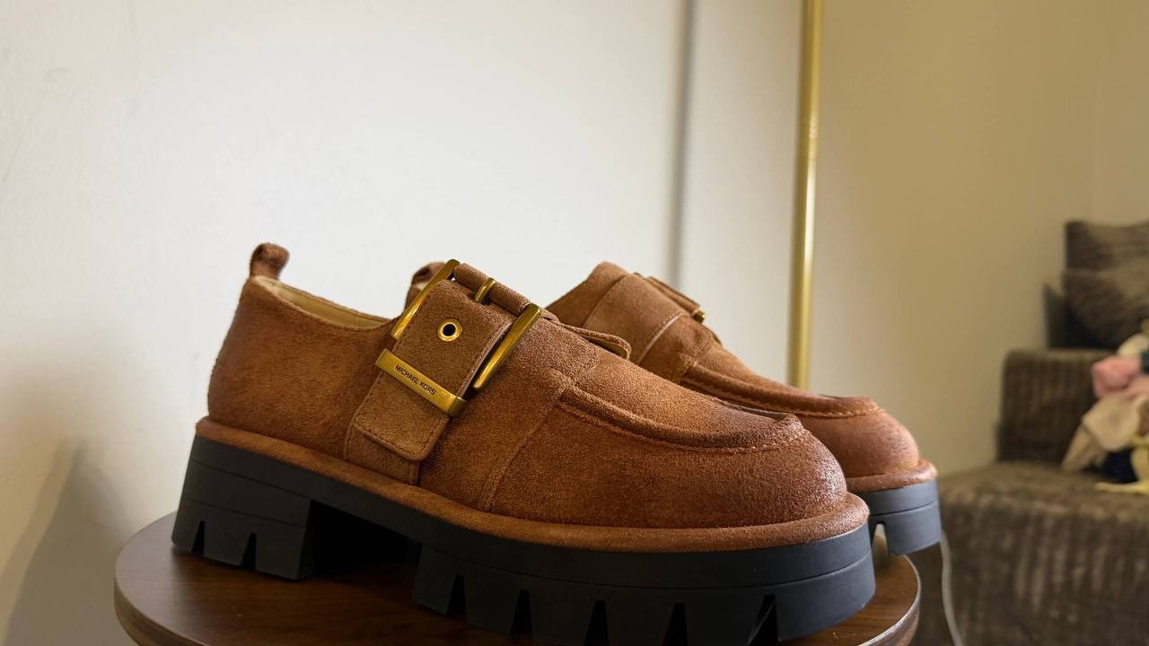 Michael Kors Brown Leather Loafers Size 9.5M Casual Chic Slip-On New in Box