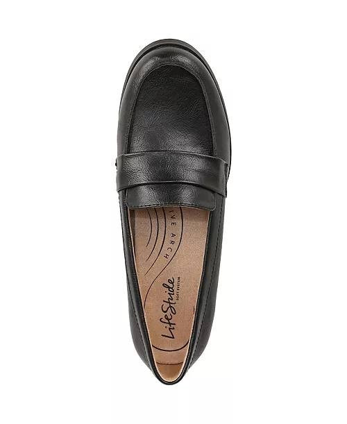 Life Stride  Sonoma  2  Slip‑On  Penny  Loafers  Black  Smooth 7  M  NWT  $80