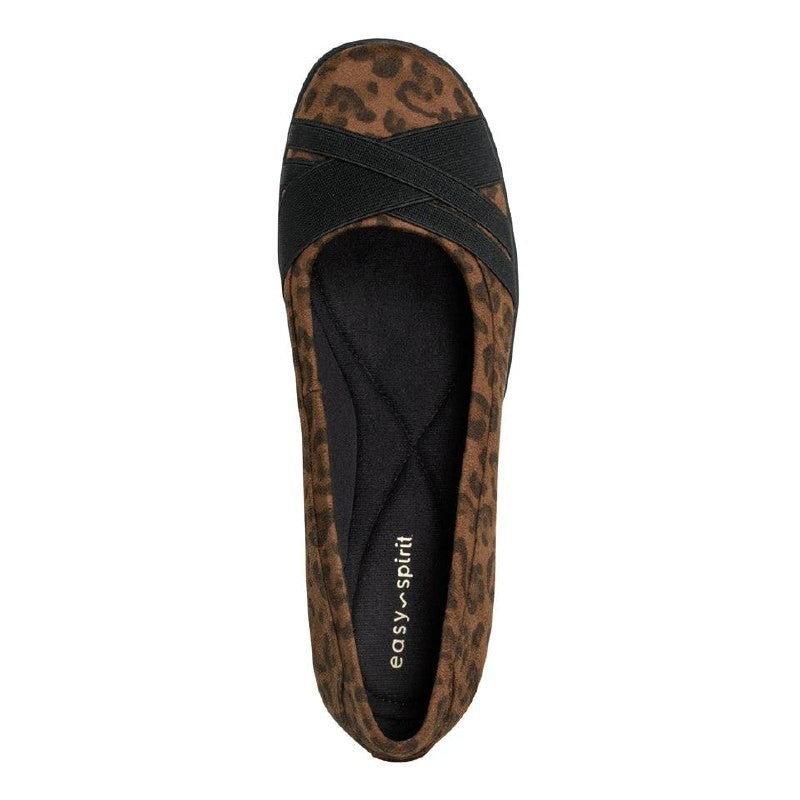 Easy Spirit Acasia Flats 8M Leopard Print Textile Slip‑On Lightweight NIBmsrp$69