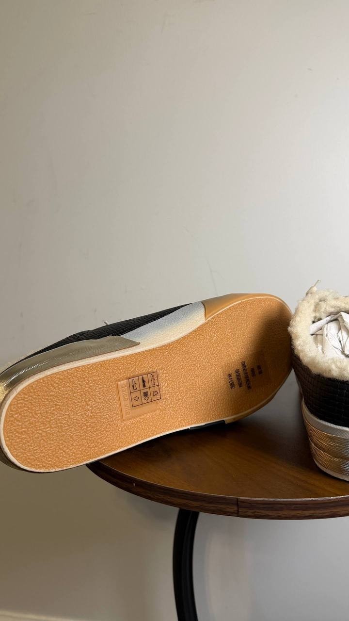 Dolce Vita Zantel Slip‑On Mule Sneakers Black Faux Fur Women’s 9.5 NWB $125