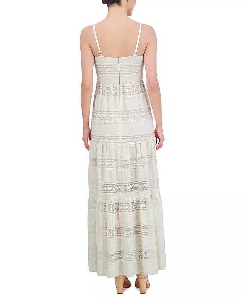 Eliza J Lace Tiered Maxi Dress Ivory 14 NWT $168