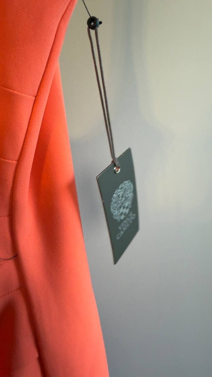 Vince Camuto Square Neck Bodycon Dress Coral 12 NWT $148