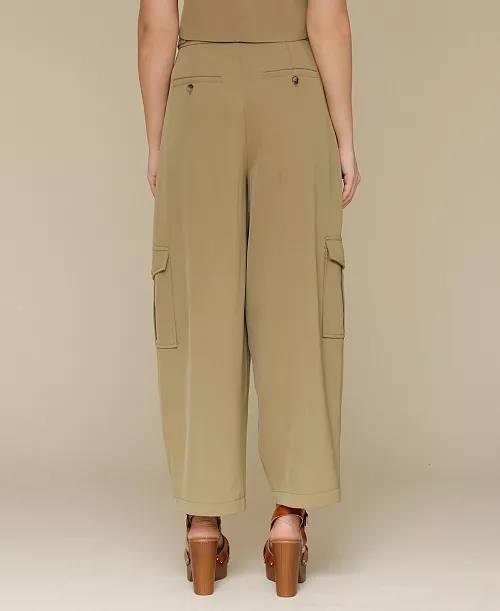 Avec Les Filles Barrel-Leg Cargo Pants Beige 14 NWOT $99