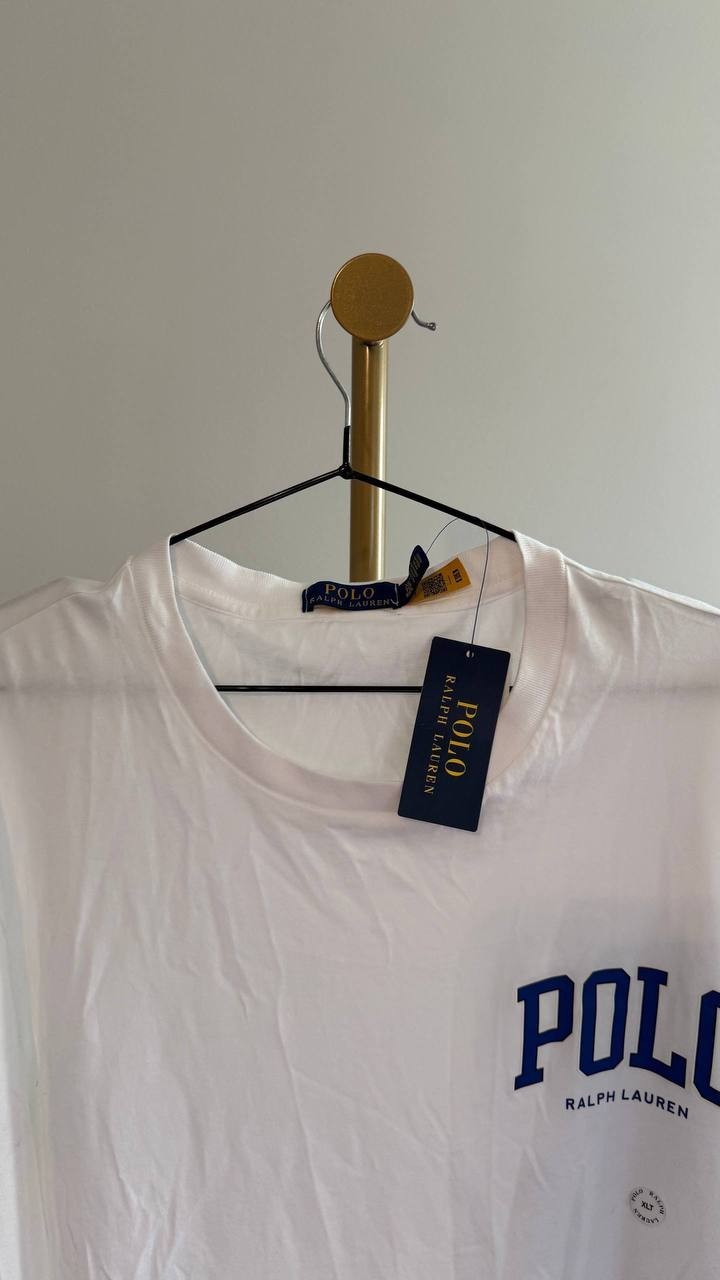 Polo Ralph Lauren Big & Tall Logo Jersey Long Sleeve T‑Shirt White XLT NWT