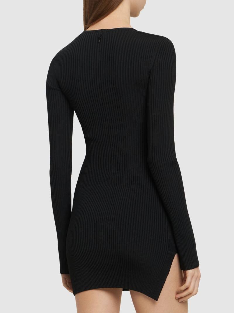 David Koma Ribbed Mesh Detail Mini Dress – Black – Size M – NWT – $900