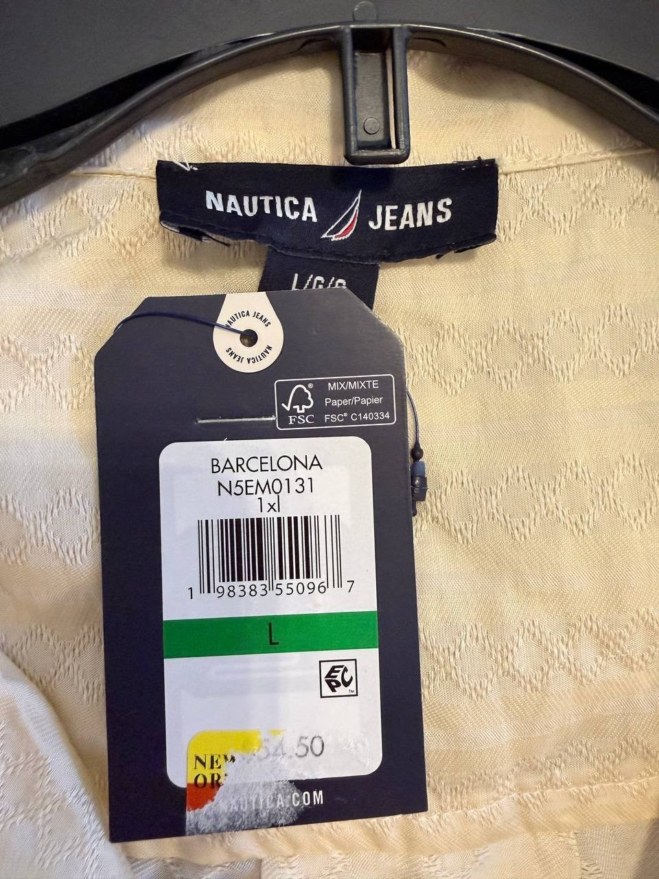 Nautica Jeans Women’s Sleeveless Dobby Popover Top – L – NWT–$54.50