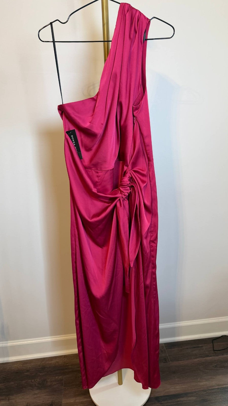 Donna Morgan Women’s One‑Shoulder Midi Dress Pink $178 NWT