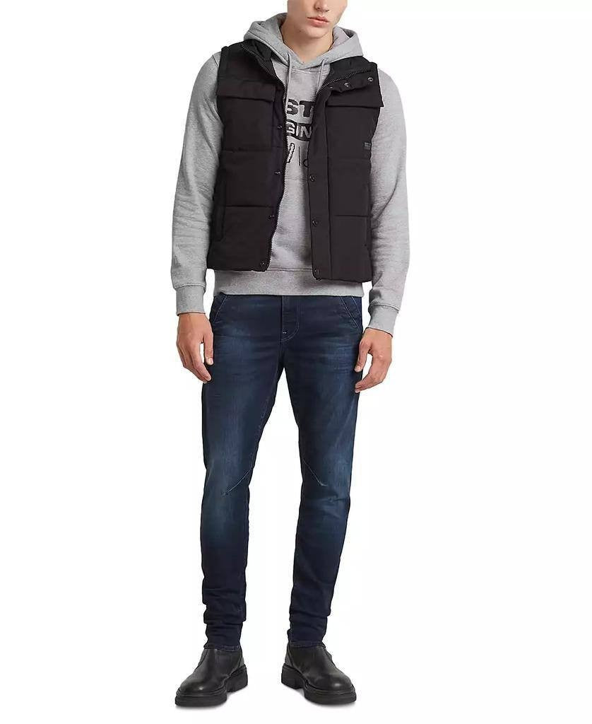 G‑Star RAW Men’s Distressed Originals Logo Fleece Hoodie Grey L $140 NWT