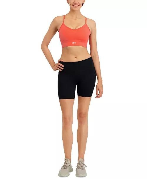 Reebok ID Train Tri‑Back Mid‑Impact Sports Bra – Sunset Coral – Size L – NWT