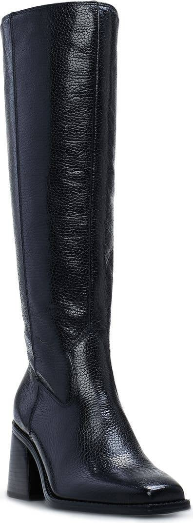 Vince Camuto Sangeti Knee‑High Leather Boots Black Women’s 6M NWB $239