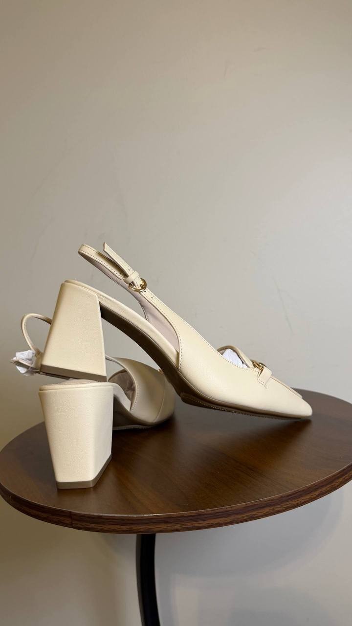 Anne Klein Bone Man‑Made Block Heel Pumps 7.5M New in Box MSRP $95