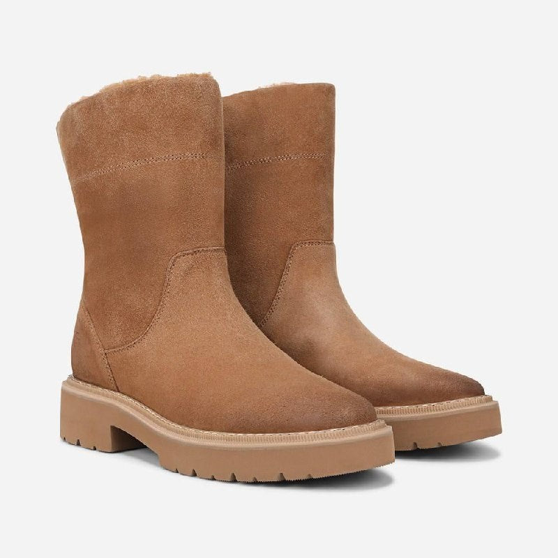 Naturalizer Sense Booties 8M Tan Suede Weather‑Resistant Almond Toe NIB msrp$245