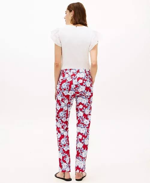 Tommy Hilfiger Twill Slim Chino Pants Blue/Red 10 NWT $74.50