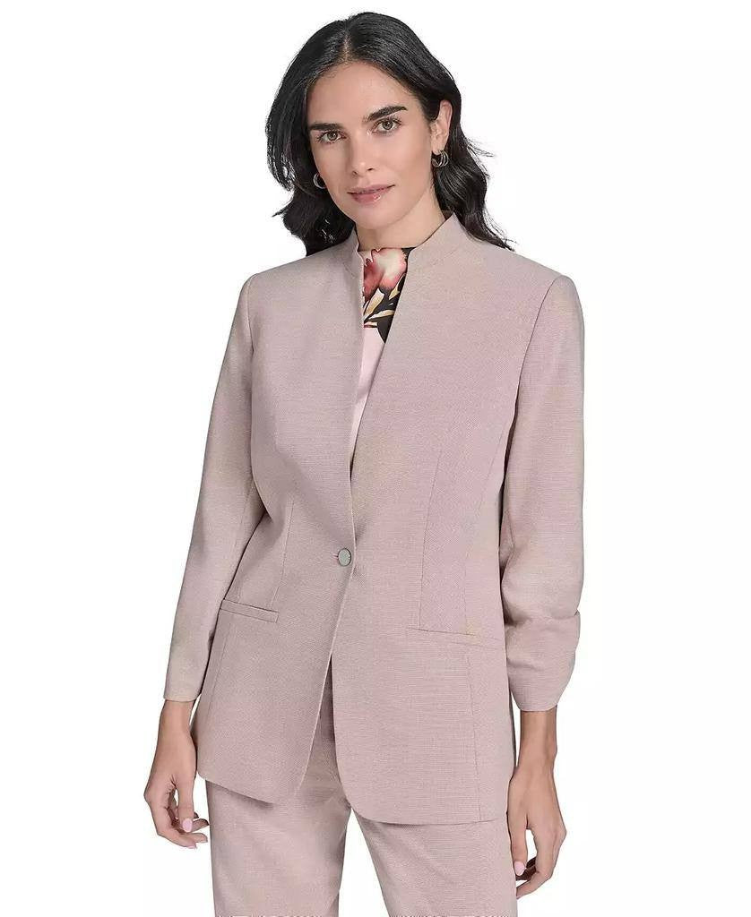 Calvin Klein One-Button Textured Jacket Polyester Pink 2P NWOT