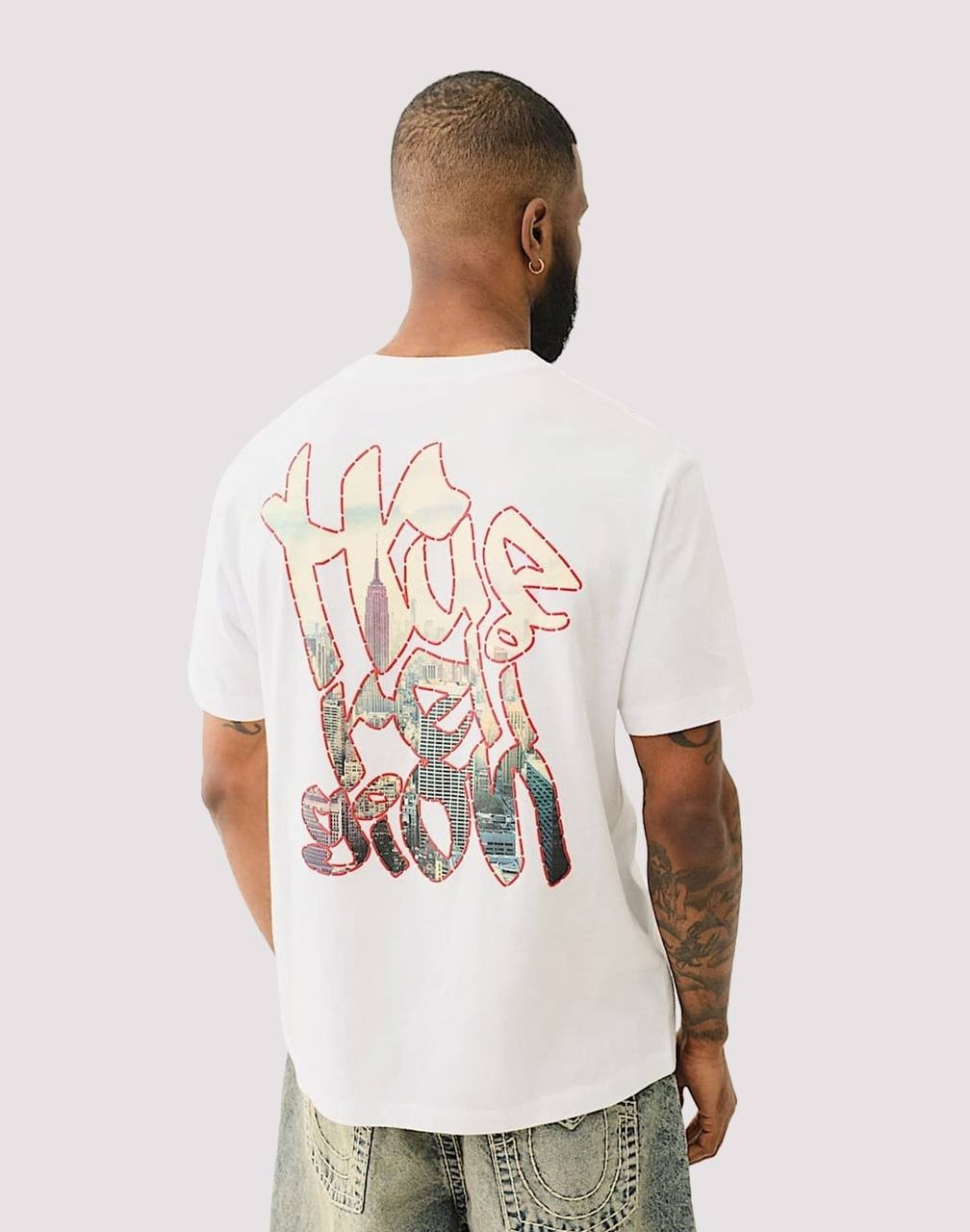 True Religion Men’s Graffiti Puff Logo T‑Shirt White XL $59 NWT
