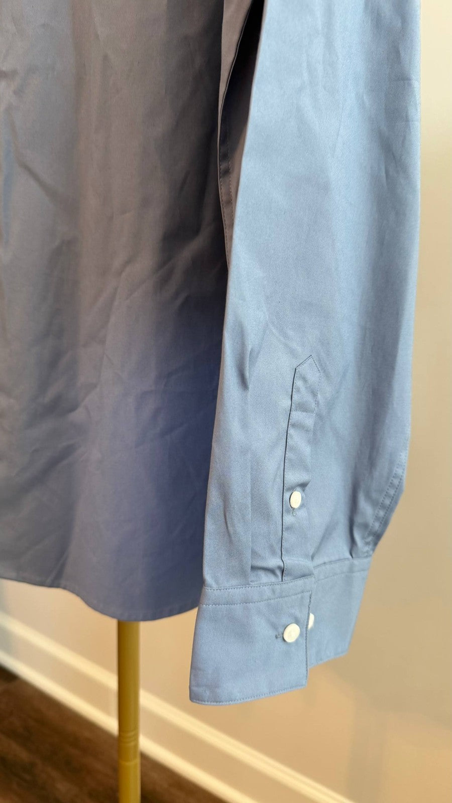 Calvin Klein Cotton Herringbone Slim Fit Dress Shirt Blue NWT $99