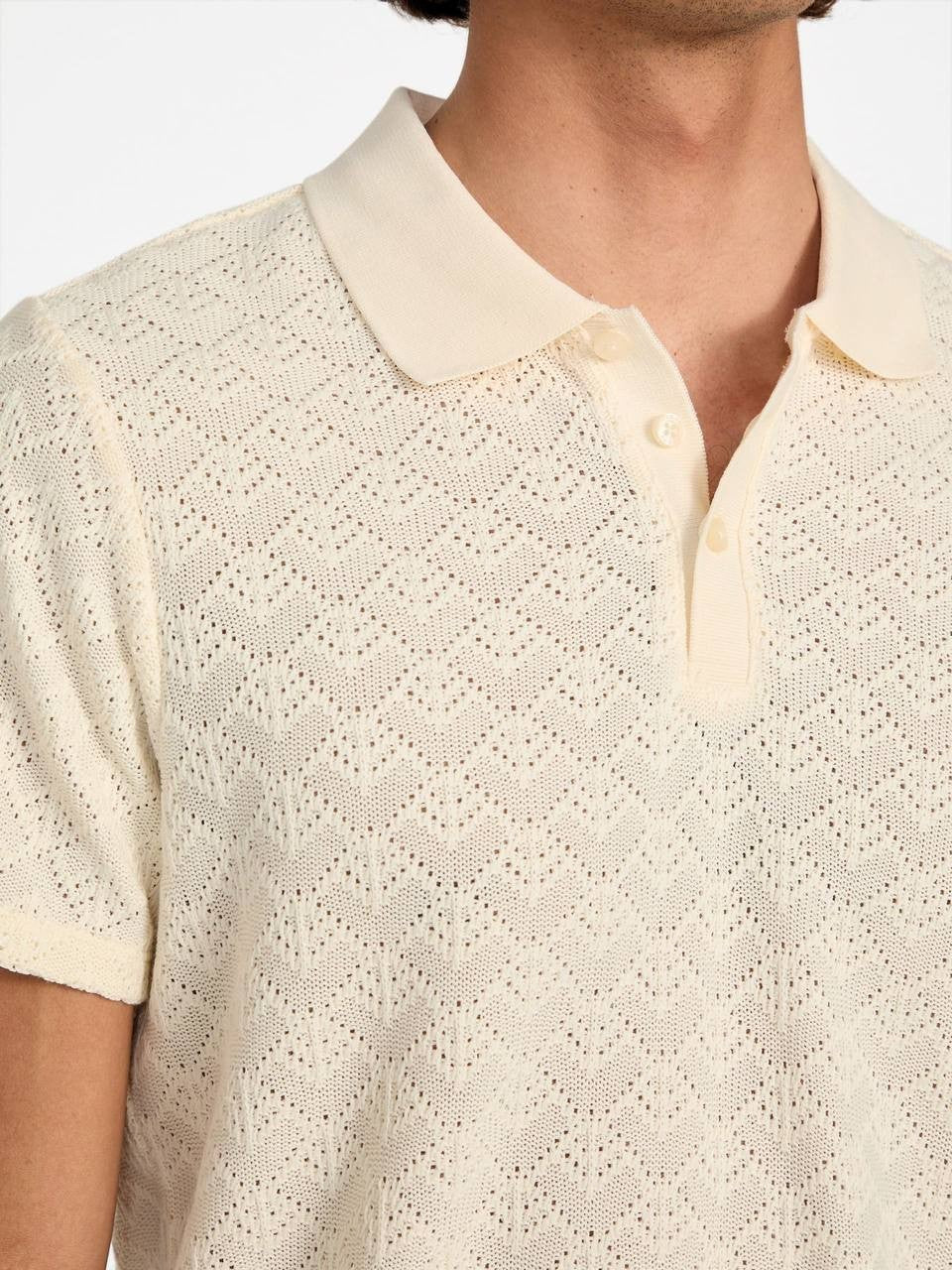 Guess Men’s Logan Knit Polo Shirt Beige XL $69 NWT