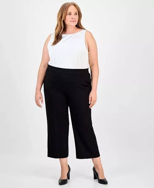 Anne Klein Plus Size Cropped Wide‑Leg Pull‑On Pants – Size 0X – NWOT