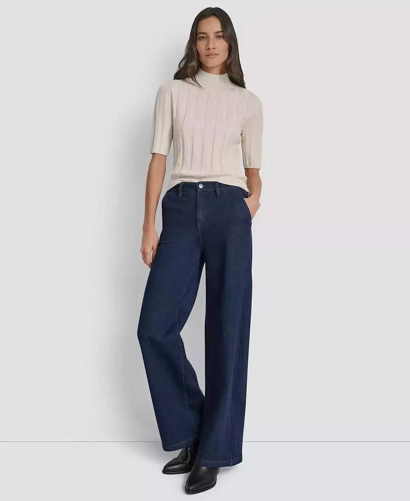 DKNY Jeans Petite High‑Rise Tailored Trouser Jeans – Size 28P – NWT – $89