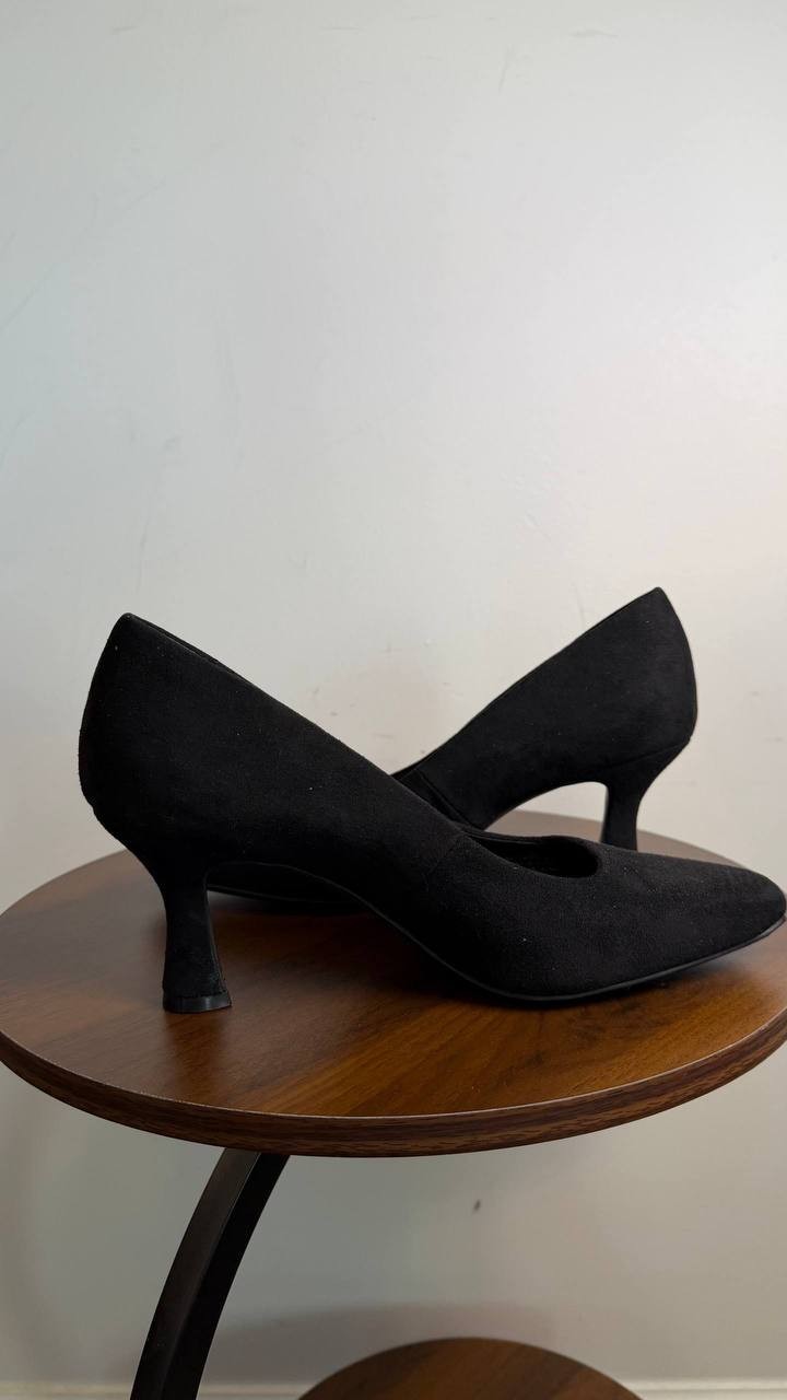 Anne Klein Prima Flared Heel Pumps Black 8M Slip‑On MSRP $95 NWOB