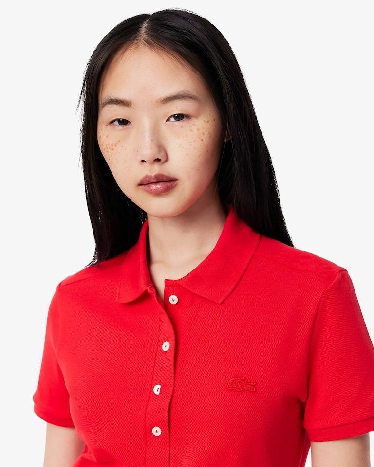 Lacoste Polo Dress 34 Red Slim Fit Stretch Mini Piqué NWT MSRP $155 Tennis Style