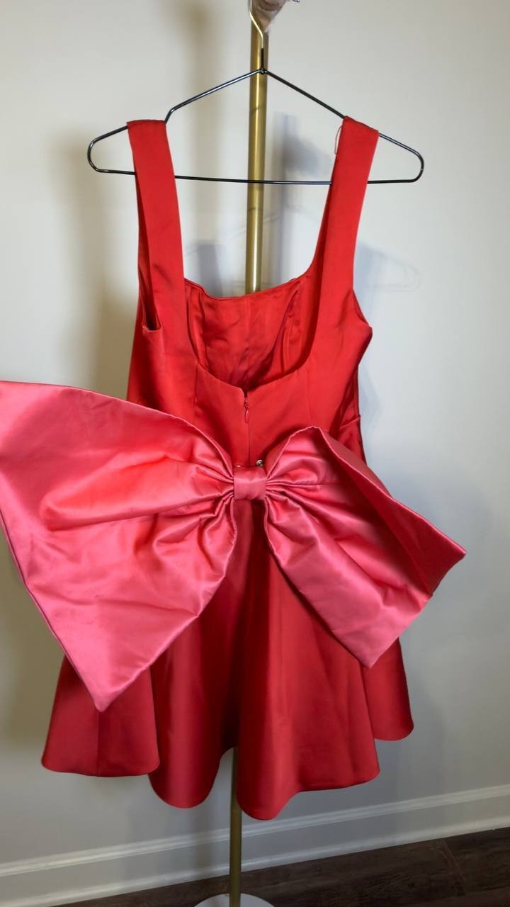Disney Minnie Mouse Bow‑Back Fit & Flare Party Dress Red M NWT $129