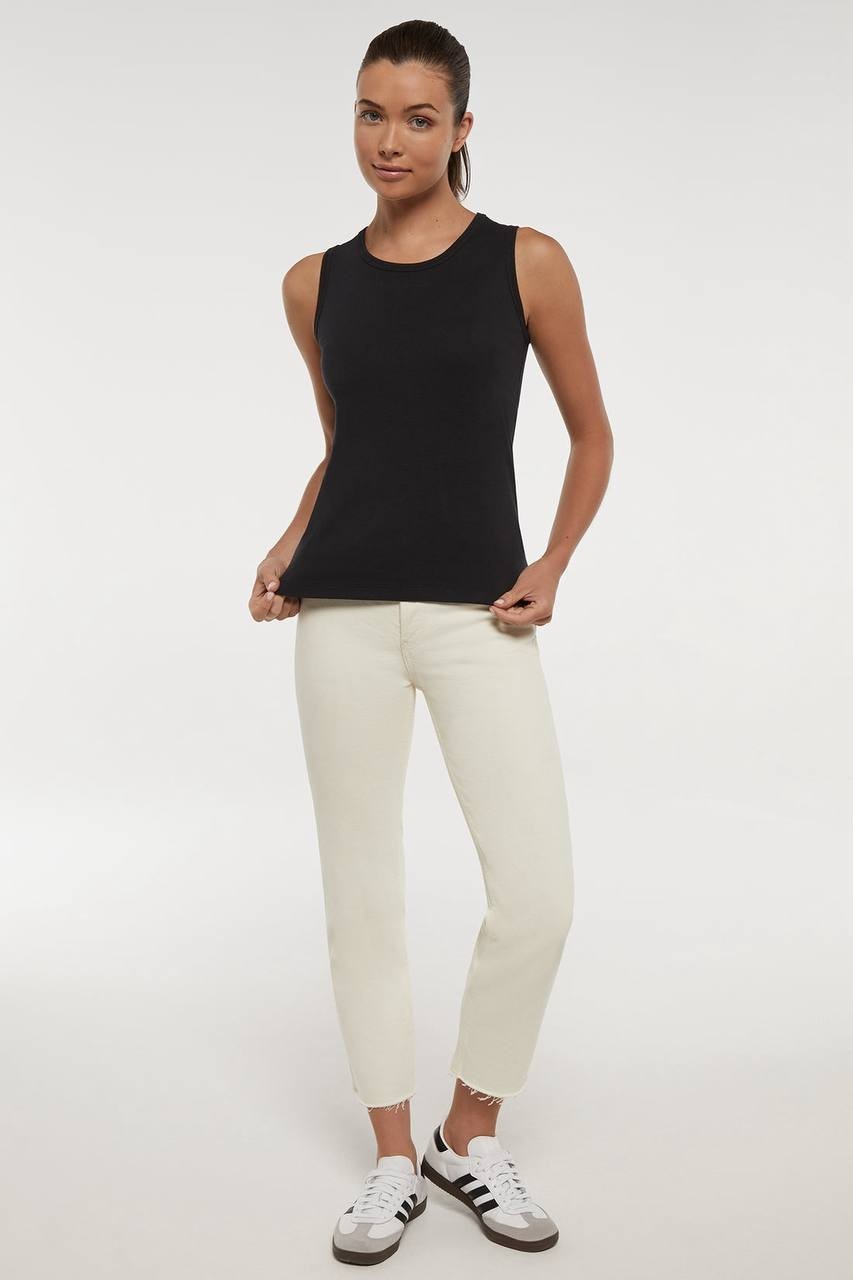 Three Dots Ribbed Crew‑Neck Tank – XL – Black – NWT – $40